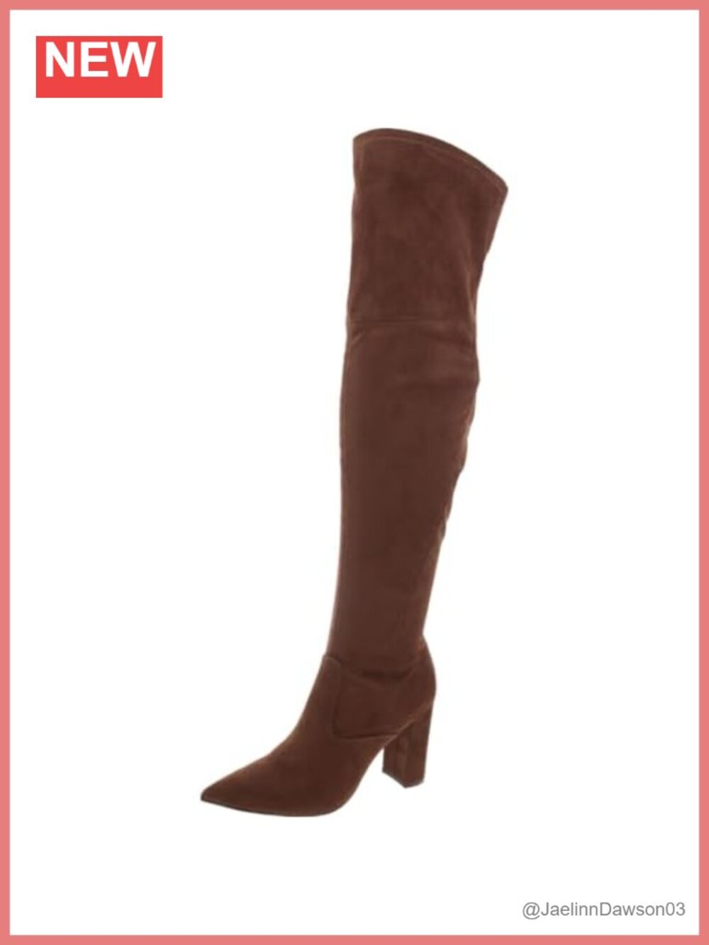 Over-the-Knee Ankle Boot Block Heel Pointed Toe Faux Suede
